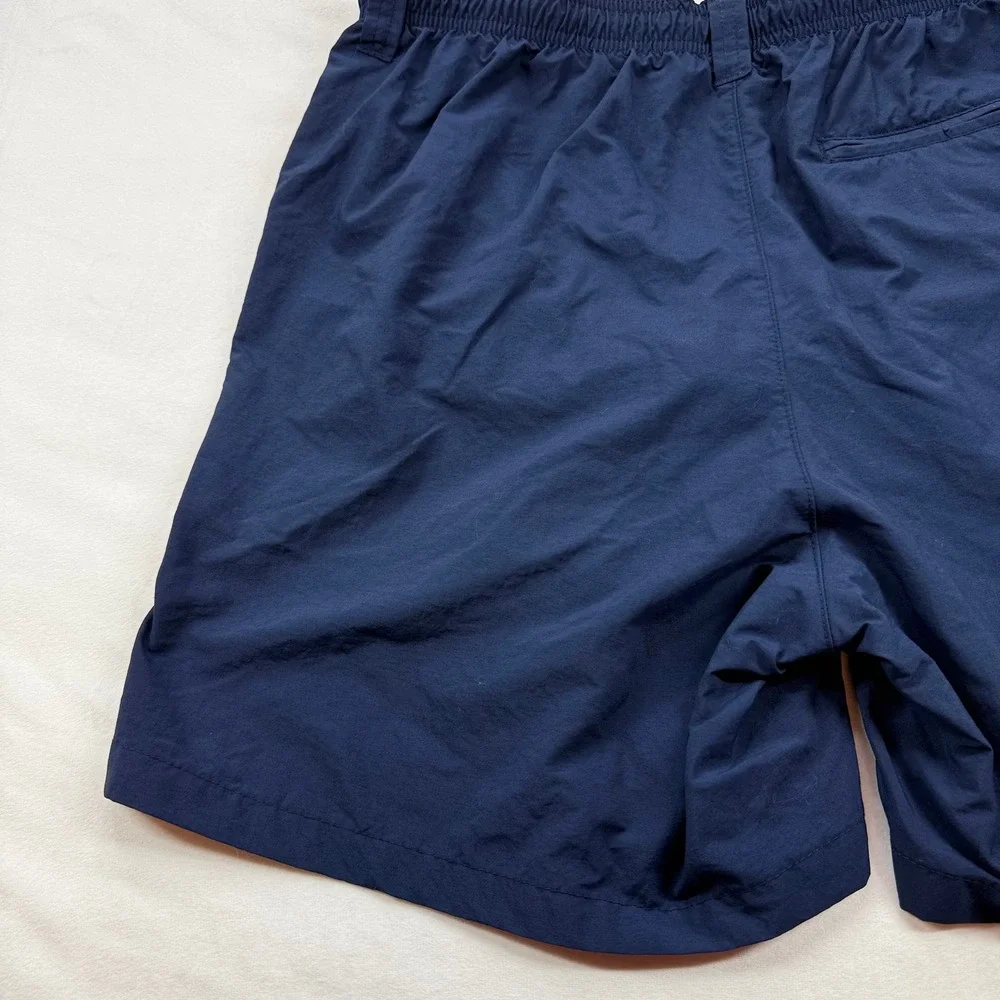 Columbia PFG Backcast III Navy Blue Fishing Water Shorts Mens Medium 6 Inseam